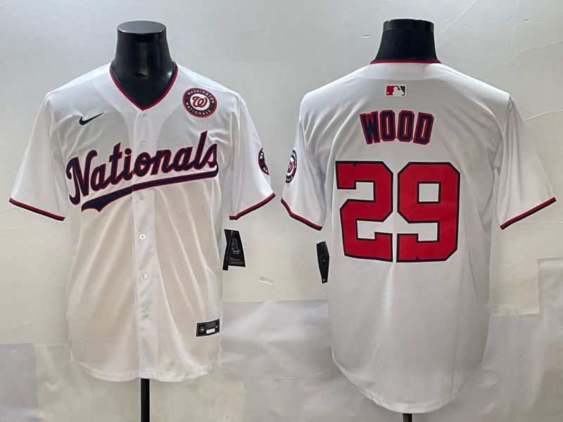 Men 2025 Washington Nationals #29 Wood White Game Nike MLB Jersey style 5->washington nationals->MLB Jersey